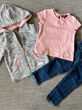 7 For All Mankind Kids Matching Set - Pink, Gray, Blue